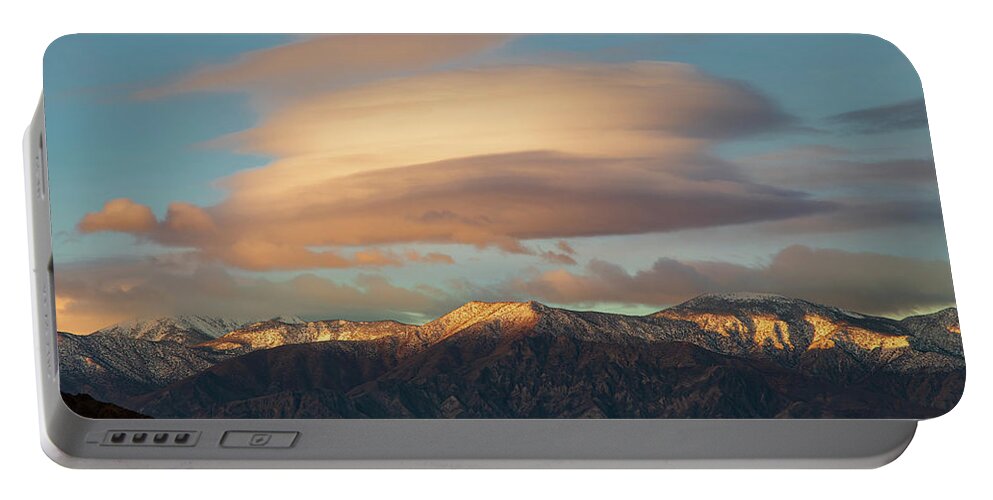 Nature Portable Battery Charger featuring the photograph Linticular Over the Panamints by Mike Lee