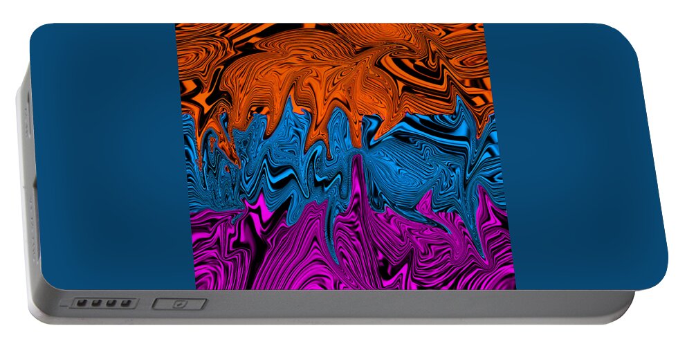 Abstract Art Portable Battery Charger featuring the digital art Liquid Flows by Ronald Mills
