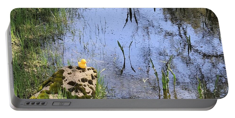 Rubber Duck Portable Battery Charger featuring the photograph Little Ducky by Vivian Aumond