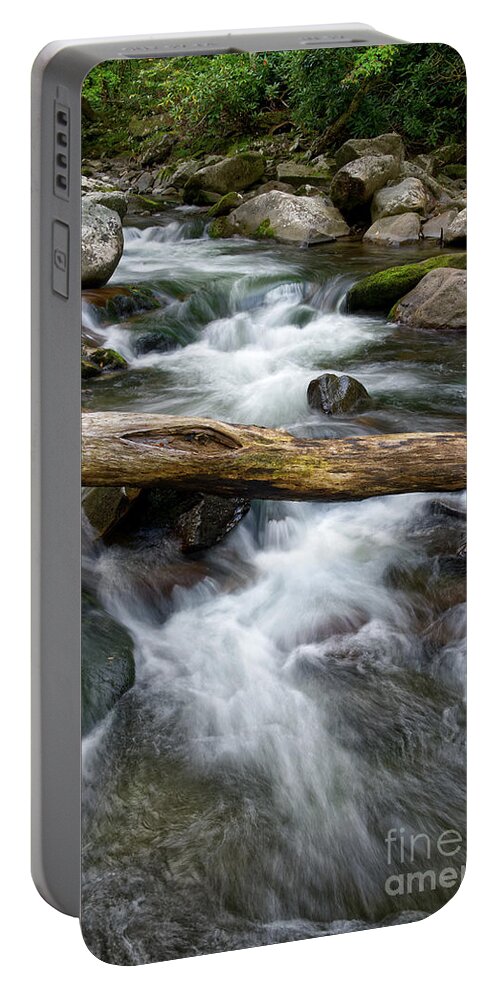 Smokies Portable Battery Charger featuring the photograph Little River 2 by Phil Perkins