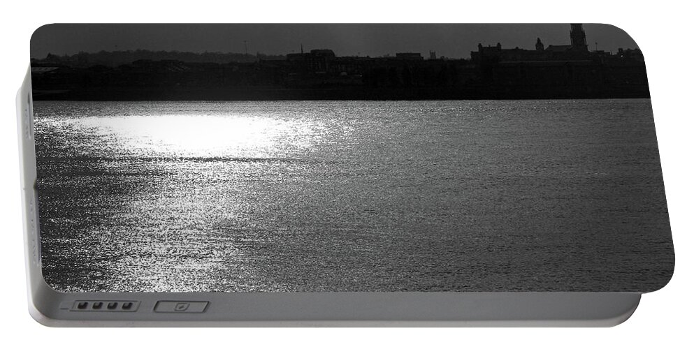 Liverpool Portable Battery Charger featuring the photograph LIVERPOOL. River Mersey. Sunlight. by Lachlan Main