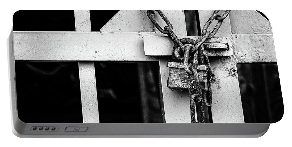  Portable Battery Charger featuring the photograph Lock And Chain by Steve Stanger