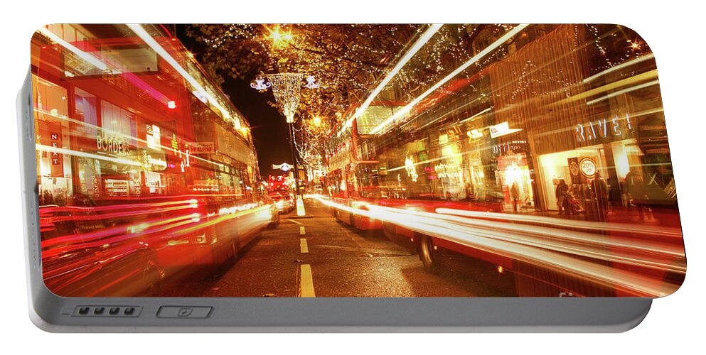 London Portable Battery Charger featuring the photograph London at night by Warren Photographic