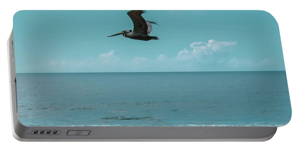 Lone Pelican Portable Battery Charger featuring the photograph Lone Pelican by Christina McGoran