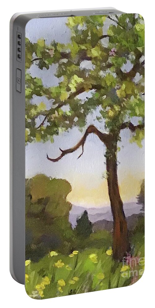 Tree Portable Battery Charger featuring the painting Lone Tree by Anne Marie Brown