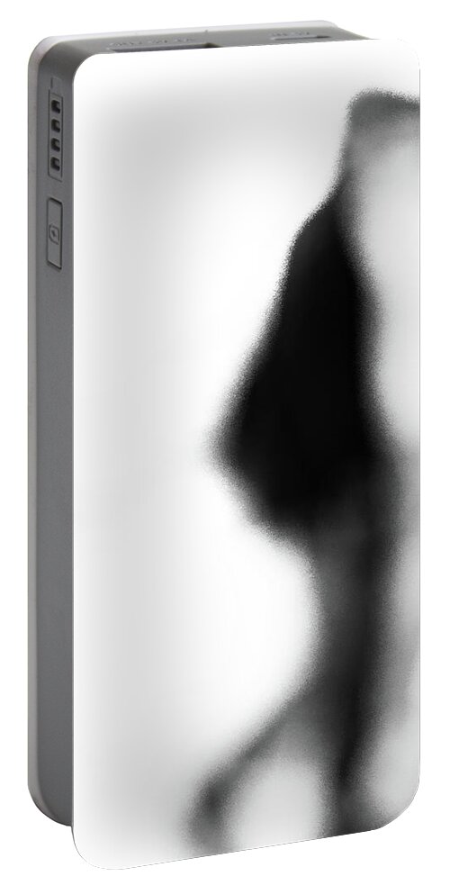 Lonely Man Portable Battery Charger featuring the photograph Lonely Man - Black and White by Al Fio Bonina
