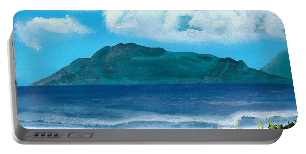 Long Beach Portable Battery Charger featuring the painting Long Beach in Kommetjie by David Bigelow