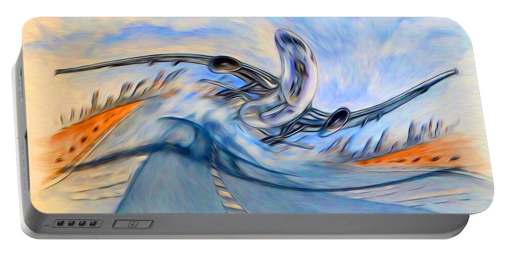 Abstract Art Portable Battery Charger featuring the digital art Look at Me....I'm Flyin' by Ronald Mills