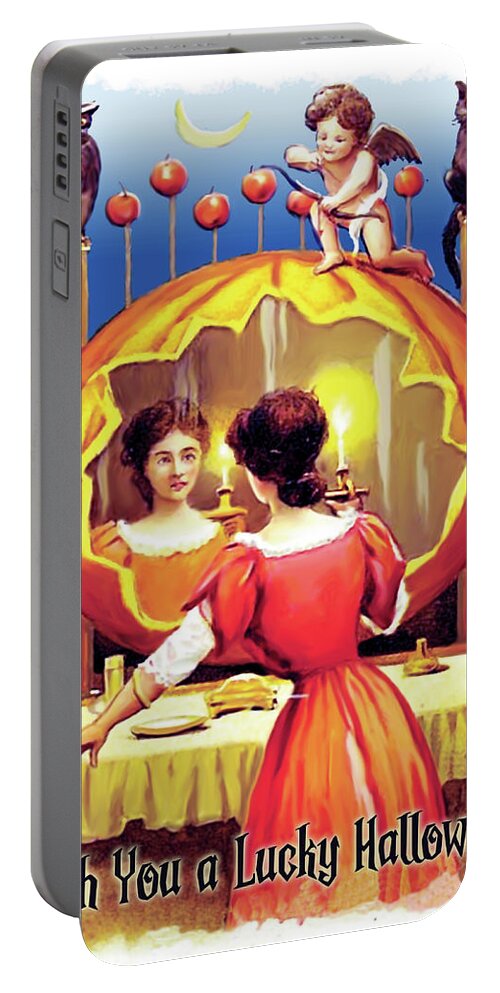 Young Portable Battery Charger featuring the digital art Looking at the Mirror by Long Shot