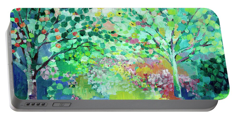 Landscape Portable Battery Charger featuring the painting Looking Beyond by Jennifer Lommers