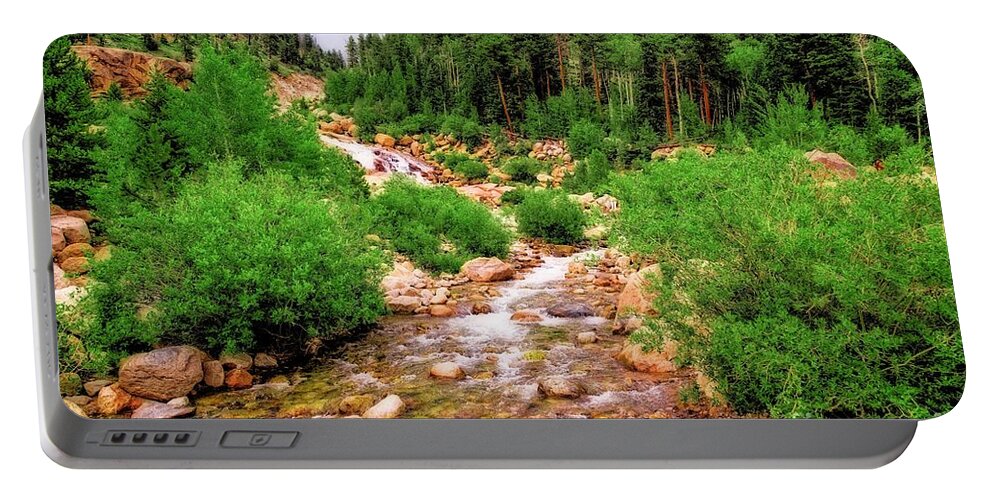Jon Burch Portable Battery Charger featuring the photograph Looking Upstream by Jon Burch Photography