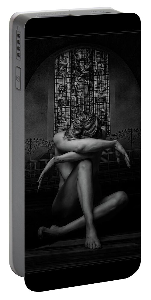 Fine Art Nude Portable Battery Charger featuring the photograph Losing My Religion by Brad Barton
