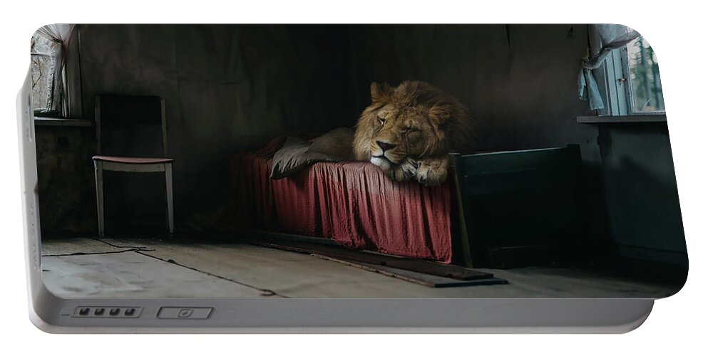 Nature Portable Battery Charger featuring the digital art Lost Animals - Series nr. 10 by Zoltan Toth