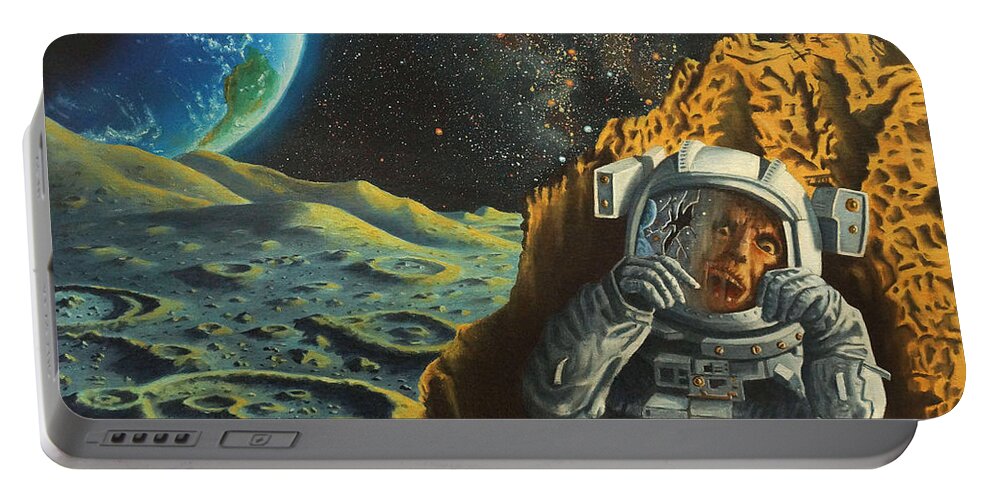 Space Portable Battery Charger featuring the painting Lost in Space by Ken Kvamme