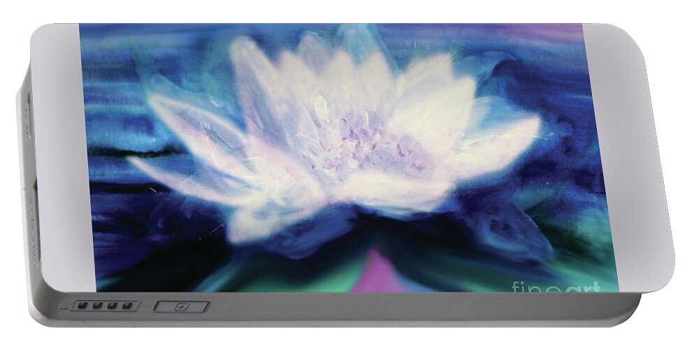 Lotue Portable Battery Charger featuring the digital art Lotus by Jacqueline Shuler