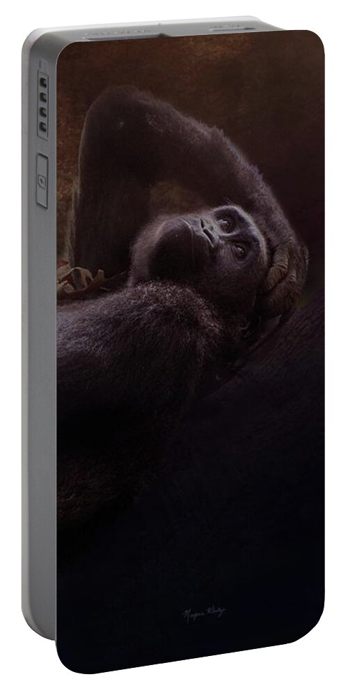 Gorilla Portable Battery Charger featuring the photograph Lounging Around by Marjorie Whitley