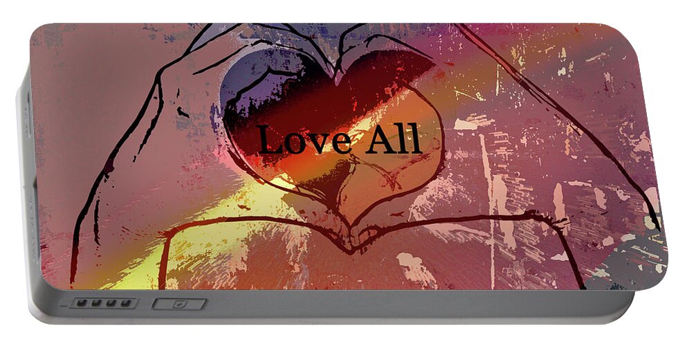 Love All Portable Battery Charger featuring the digital art Love All by Linda Sannuti