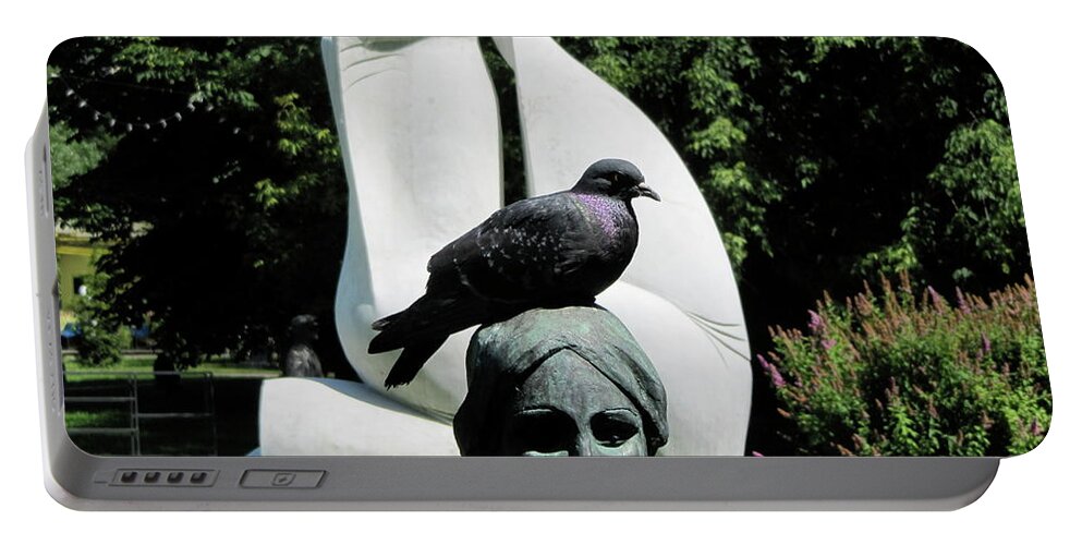 Pigeon Portable Battery Charger featuring the photograph Love On A Hot Afternoon by Calvin Boyer