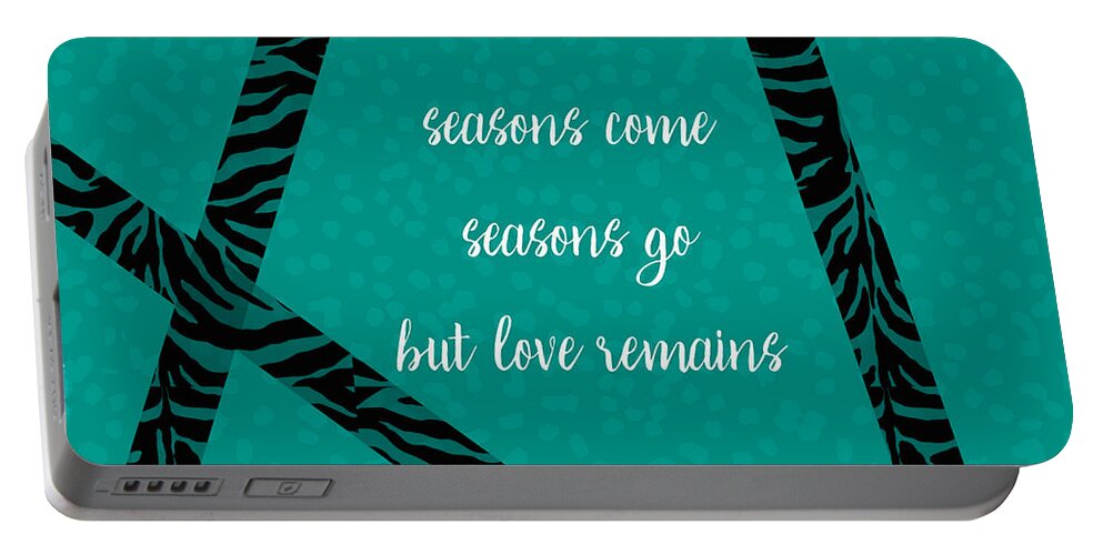 Inspirational Portable Battery Charger featuring the digital art Love Remains by Bonnie Bruno