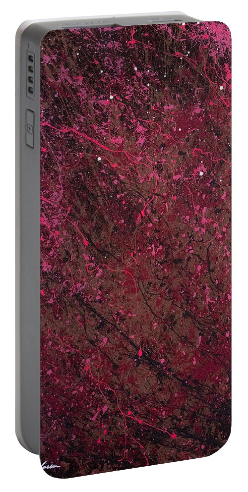 Abstract Portable Battery Charger featuring the painting Love Synergy by Heather Meglasson Impact Artist