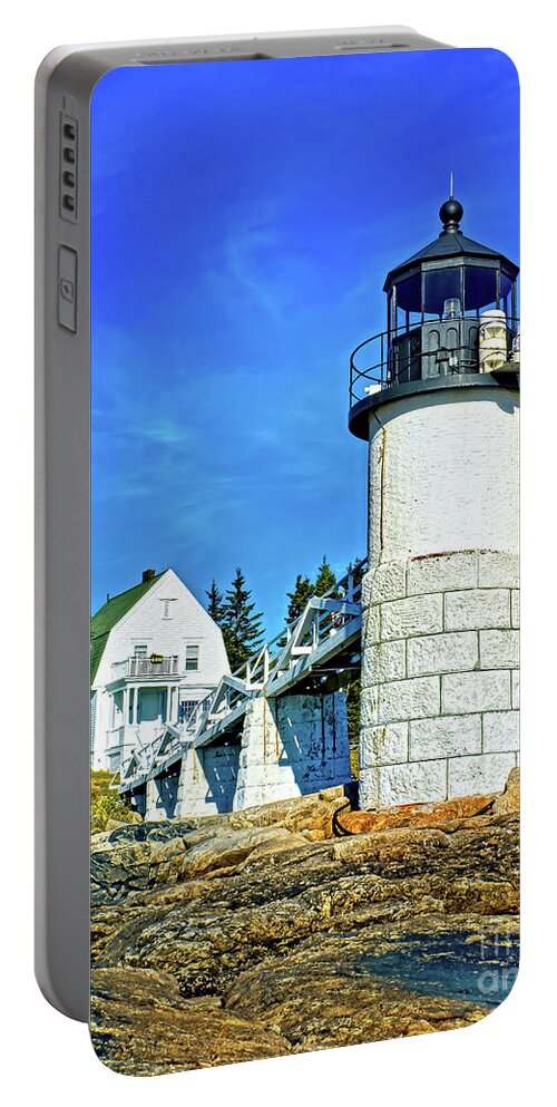 Lighthouse Portable Battery Charger featuring the photograph Low Tide at Marshall Point Lighthouse by Tom Watkins PVminer pixs