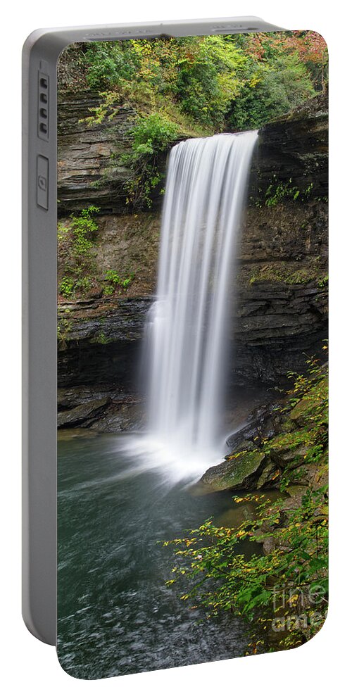 Greeter Falls Portable Battery Charger featuring the photograph Lower Greeter Falls 11 by Phil Perkins