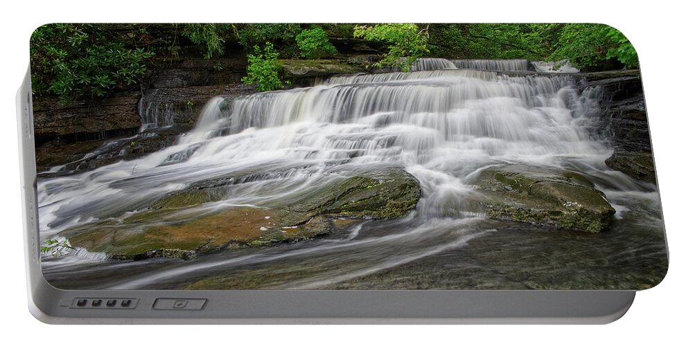 Lower Piney Falls Portable Battery Charger featuring the photograph Lower Piney Falls 20 by Phil Perkins