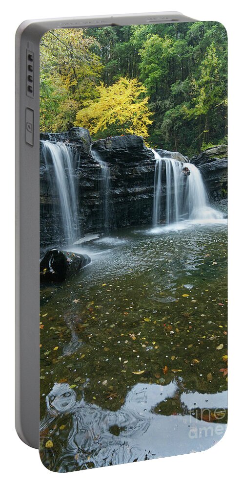 Waterfall Portable Battery Charger featuring the photograph Lower Potter's Falls 27 by Phil Perkins