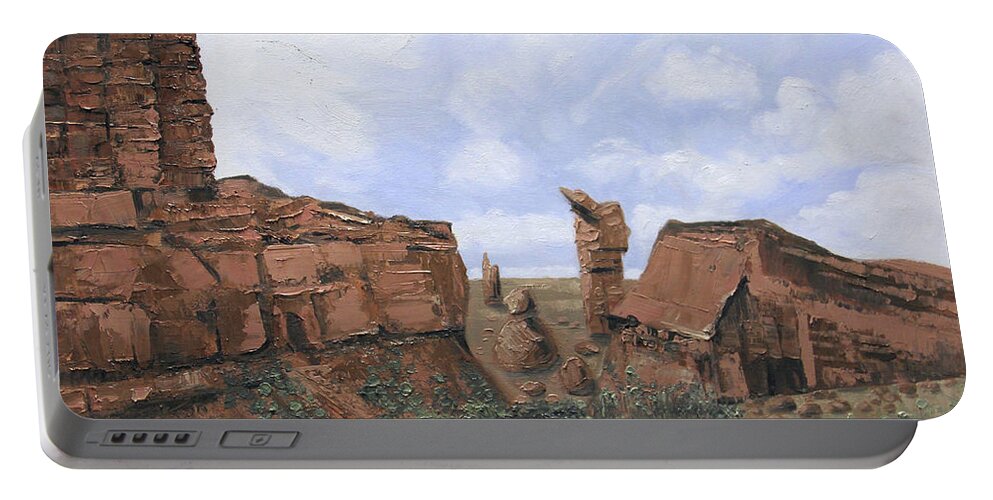 Mountains Portable Battery Charger featuring the painting Luke 23 28-31 by Anthony Falbo