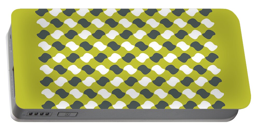 Op Art Portable Battery Charger featuring the mixed media Lumachine 2 - Little Shells - 1995 by Gianni Sarcone