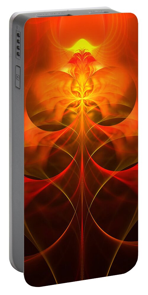 Fractal Portable Battery Charger featuring the digital art Fire Element #5 by Mary Ann Benoit