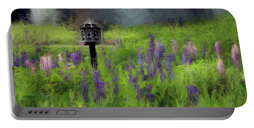 Wind Portable Battery Charger featuring the photograph Lupine Wind in a Birds Paradise by Wayne King