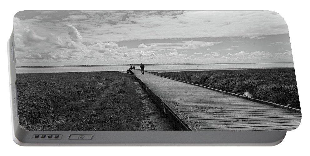 Lytham Portable Battery Charger featuring the photograph LYTHAM. The Boardwalk. by Lachlan Main