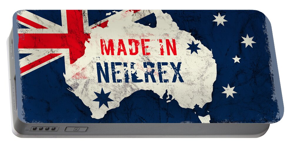 Neilrex Portable Battery Charger featuring the digital art Made in Neilrex, Australia by TintoDesigns