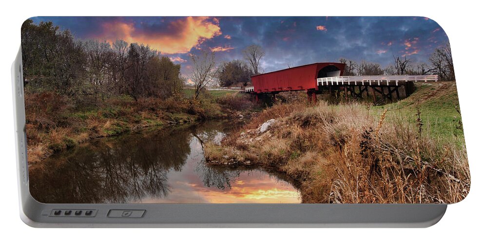 Madison County Bridge Clint Eastwood - Meryl Streep Made Famous In The Movie Bridges Of Madison County Portable Battery Charger featuring the photograph Madison County Bridge by Randall Branham