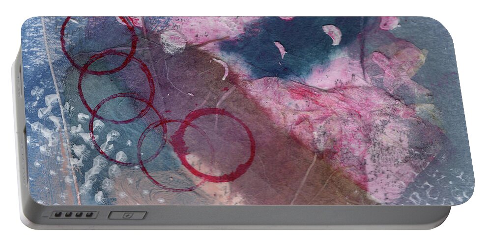 Collage Portable Battery Charger featuring the painting Magenta Collage 4 by Diane Maley