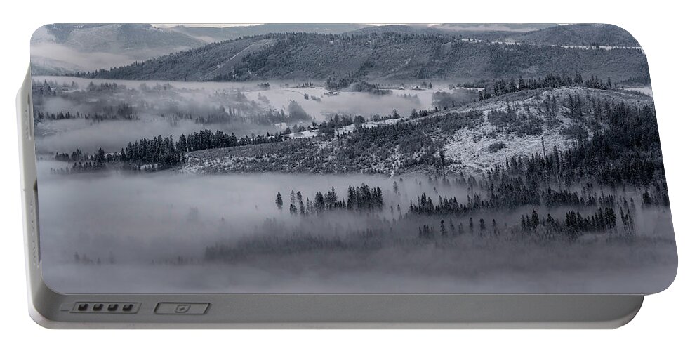 Mountains Portable Battery Charger featuring the photograph Magic snowy morning by Jaroslaw Blaminsky