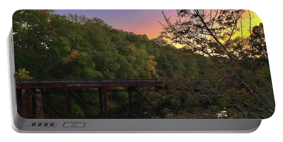 Skyline Portable Battery Charger featuring the photograph Magical Pastel Sky by Lisa Pearlman