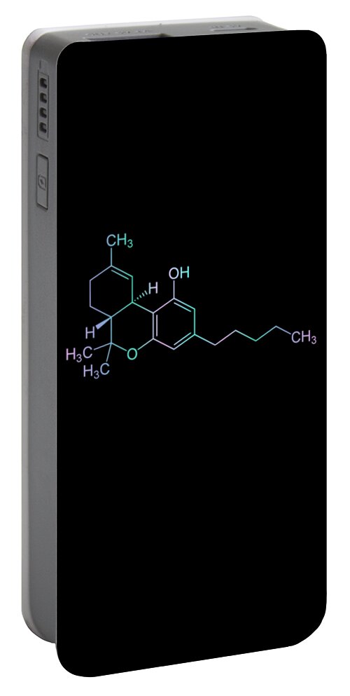 Weed Portable Battery Charger featuring the digital art Magical THC Molecule Cannabis by Flippin Sweet Gear
