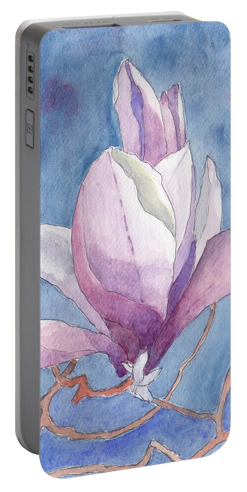 Trees In Spring Portable Battery Charger featuring the painting Magnolia by Anne Katzeff