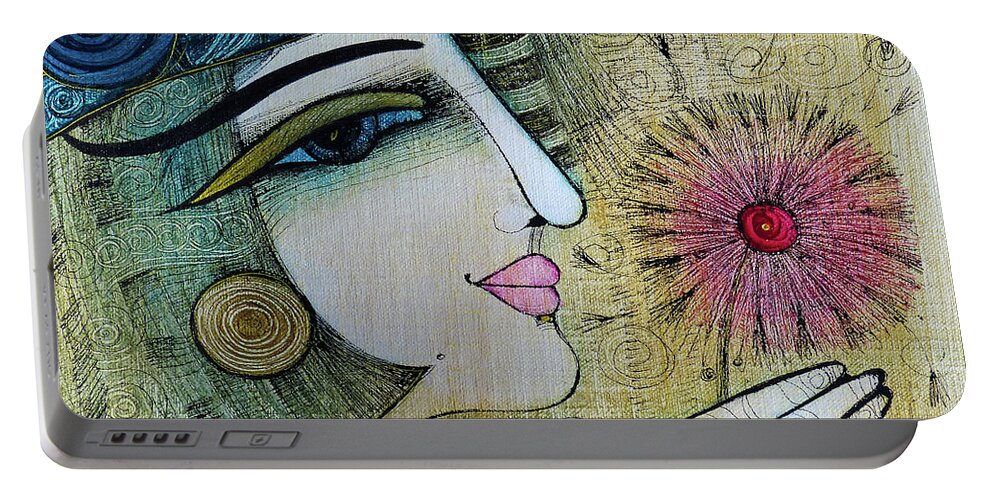 Albena Portable Battery Charger featuring the painting Make A Wish by Albena Vatcheva