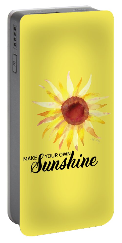 Handlettering Portable Battery Charger featuring the painting Make Your Own Sunshine by Kristye Dudley
