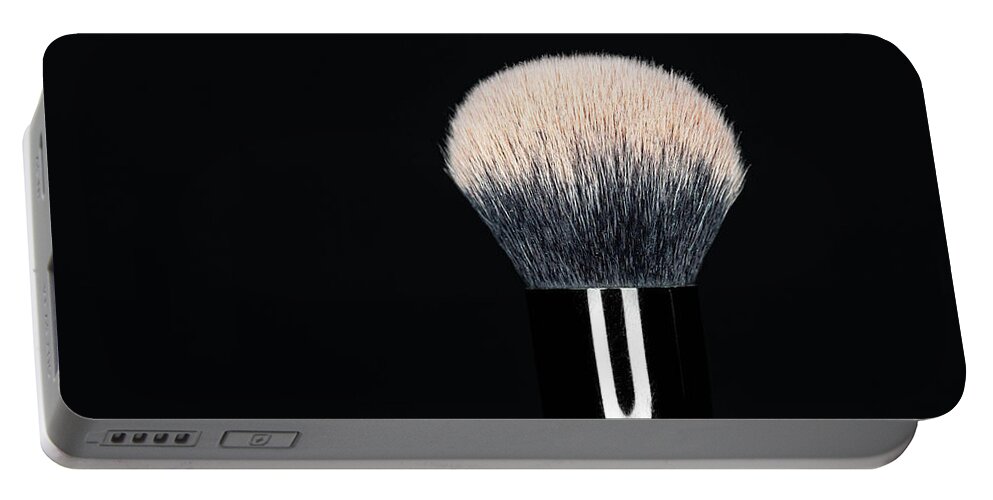 Brush Portable Battery Charger featuring the photograph Makeup Brush Pink by Amelia Pearn