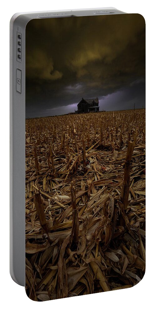 Abandoned Portable Battery Charger featuring the photograph Malevolent Darkness by Aaron J Groen