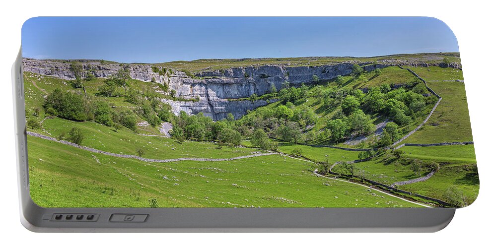 Cliff Portable Battery Charger featuring the photograph Malham Cove by Tom Holmes Photography