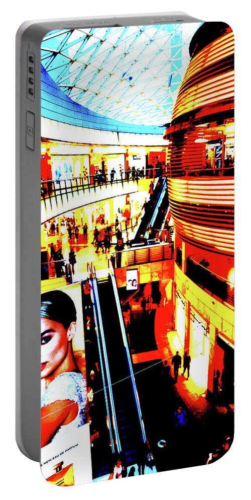 Mall Portable Battery Charger featuring the photograph Mall In Warsaw, Poland 17 by John Siest