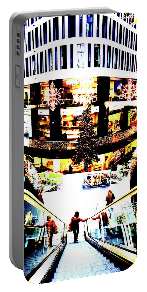 Mall Portable Battery Charger featuring the photograph Mall In Warsaw, Poland 3 by John Siest