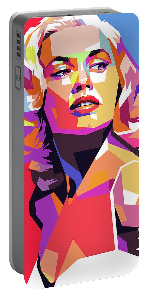 Mamie Portable Battery Charger featuring the digital art Mamie Van Doren 2 by Stars on Art