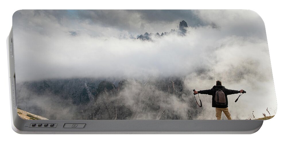 Amazed Portable Battery Charger featuring the photograph Mountain Landscape, Italian Dolomites Italy by Michalakis Ppalis