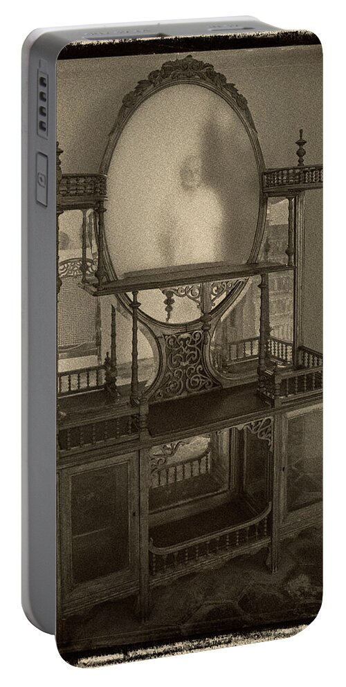 Man Portable Battery Charger featuring the photograph Man in the Mirror by M Kathleen Warren